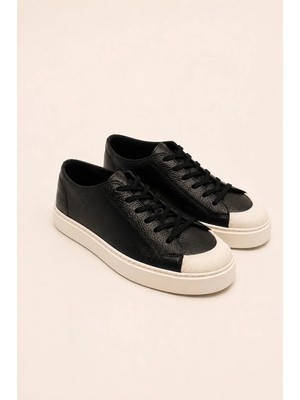 VARNAS Erkek Siyah Hakiki Deri Bağcıklı Sneaker Kauçuk Taban Günlük Casual Ayakkabı – Palio