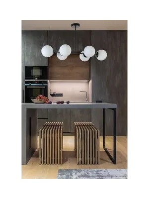 Vivense Yeni Favori Altılı Siyah Beyaz Camlı Avize