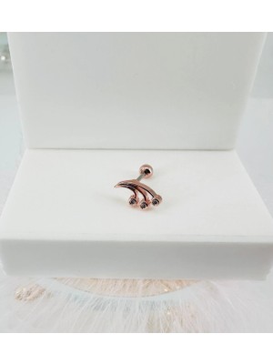 TeknoKapsül Zirkon Taşlı Uç Kısmı : Pirinç Kıkırdak Bar Uzunluğu : 6 mm / Bar Kalınlığı 0.8 mm / Top Boyu