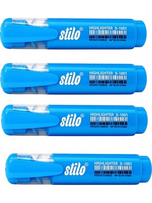 Stilo Fosforlu Kalem Mavi ( 4 Adet )