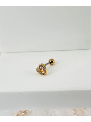 TeknoKapsül Zirkon Taşlı Uç Kısmı : Pirinç Kıkırdak Bar Uzunluğu : 6 mm / Bar Kalınlığı 0.8 mm / Top Boyu 3 mm