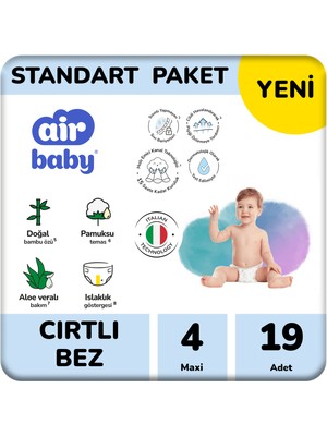 Air Baby Standart Paket Maxi Bebek Bezi 4 Numara 19 Adet 8-14 kg