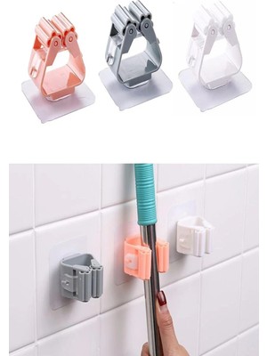 Kitchen Dream Fırça Süpürge Paspas Mop Sapı Tutucu Askı Çok Amaçlı Duvara Monte Mop Askısı 2 Adet