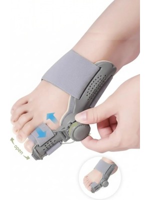 Kitchen Dream Hallux Valgus Ayak Baş Parmak Kemik Düzeltici Ayarlı Gece Ateli Gri Renk