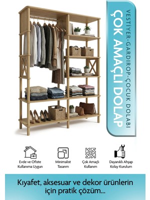 tridihome Vestiyer Askılı Raflı Mdf Portmanto Antre Giriş Dolabı Ayakkabılık Organizer