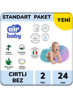Air Baby Standart Paket Mini Bebek Bezi 2 Numara 24 Adet 3-6kg