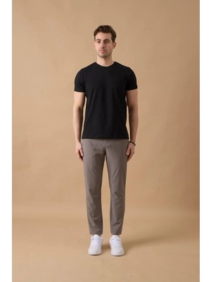 Braccas Erkek Gri Slim Fit Lastikli Bel Esnek Kumaş Dar Kesim Jogger Pantolon