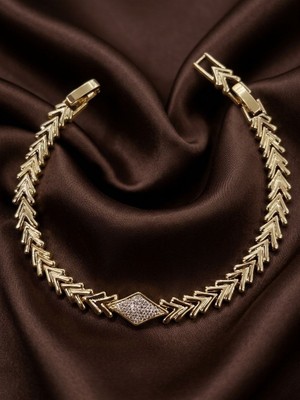Zarene Silver Xuping Baklava Desen Bileklik 14K Gold