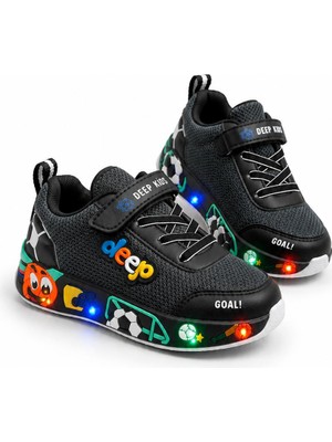 D-Mar LED Işıklı Çocuk Sneaker Kalpli ve Futbol Temalı Taban Günlük Spor Ayakkabı