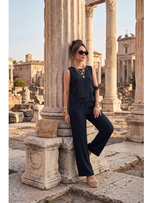 Lela Regular Fit Bağlama Detaylı Bisiklet Yaka Takım Bayan Takım 5866466