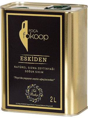 S.S. Foça Fokoop Doğal Ürünler Tarımsal Kalkınma Kooperatifi ESKİDEN Erken Hasat Soğuk Sıkım Naturel Sızma Zeytinyağı 2 Lt