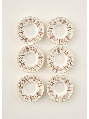 Bella Maison Flores Porselen 6'lı Çay Tabağı Seti (12 Cm)
