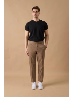 Braccas Erkek Beli Lastikli Vizon Chino Pantolon
