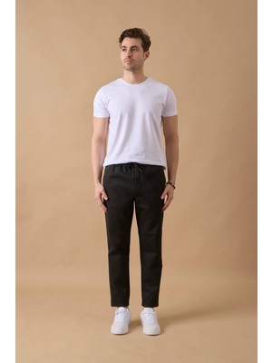 Braccas Erkek Slim Fit Orta Bel Siyah Pantolon