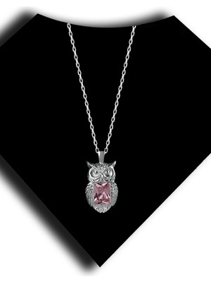 Roxx Jewellery 925 Ayar Gümüş Taşlı Baykuş Kadın Kolye