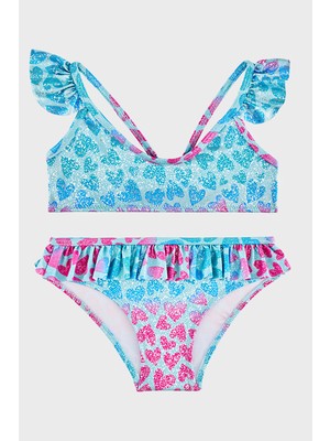 Slipstop Elenor  Desenli Upf 50+ Korumalı Çabuk Kuruyan Bikini Kız Çocuk Bikini SB2614000101