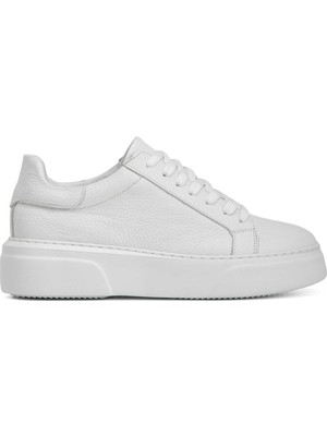 Tergan Beyaz Hakiki Deri Kadın Sneaker - K4MEAY068702-B69