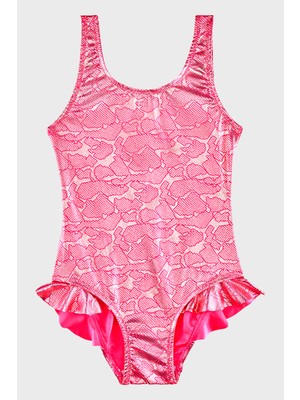 Slipstop Serpina Fuchsia Junior Baskılı Kalın Askılı Hızlı Kuruyan Uv Korumalı Mayo Kız Çocuk Mayo SM2614000702