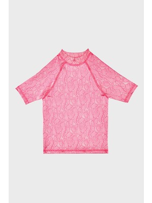 Slipstop Serpina Fuchsia Junior Desenli Uv Korumalı Kısa Kollu Mayo T Shirt Kız Çocuk T Shirt ST2614000003