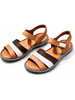 Patron Shoes Ortopedik Tabanlı, Ayarlanabilir Bantlı, Günlük Rahat Yazlık Kadın Sandalet
