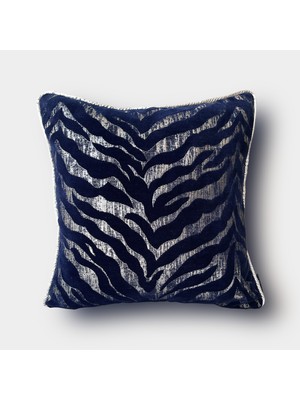 Lidoma Home "navy Zebra" Desenli Kırlent Kılıfı - 45X45 - Gümüş