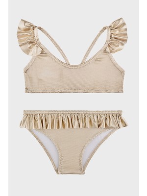 Slipstop Zelma Gold Junior Desenli Upf 50+ Korumalı Çabuk Kuruyan Bikini Kız Çocuk Bikini SB2614000608