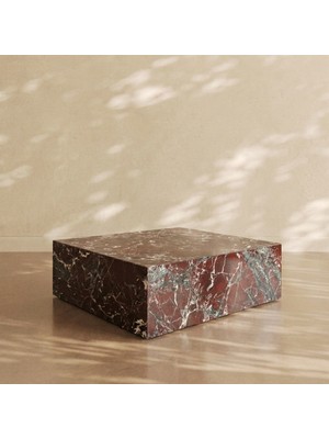 Adomar Marble Vişne Mermer Orta Sehpa, Rosso Levanto Orta Sehpa, 110X90X45