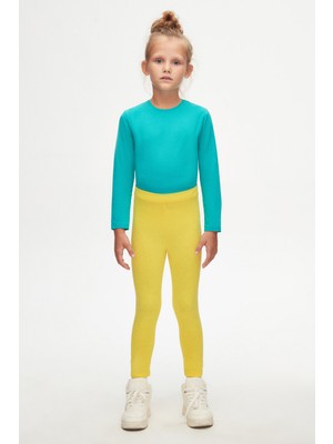 Lovetti Sarı Kız Çocuk Yazlık Basic Tayt