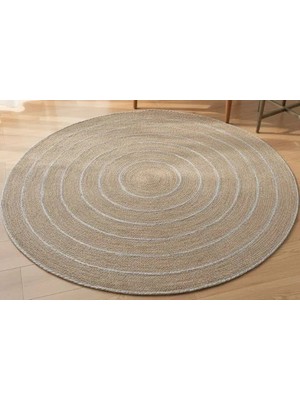 Vivense Evo Yuvarlak Model Halı, Natural Krem, 100 cm