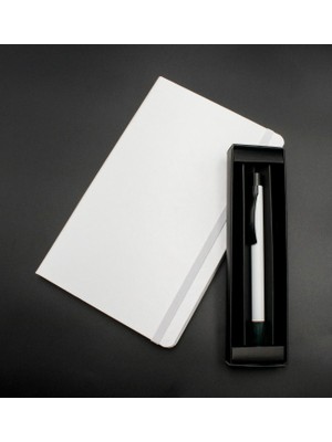 As Gift Beyaz Defter & Beyaz Tükenmez Kalem Hediye Seti