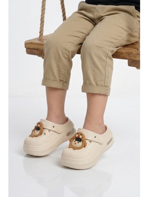 Walkway 2316 B-P Ekru Unisex Çocuk Sabo Terlik