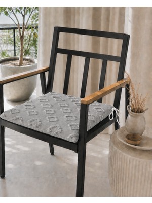 Bella Home Premium Sakallı Sandalye Minderi | 4 Adet | Bağcıklı | Yumuşak Dolgulu | Ev, Balkon ve Bahçe Kullanımına Uygun