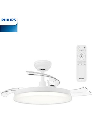 Philips Tynl Lambalı Tavan Vantilatörü 35W LED+32W Motoraçılır Kapanır Pervaneli Dc Motor