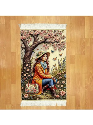 Mevlana Bazaar Çiçekçi Kız 60 x 90 Duvar Halısı