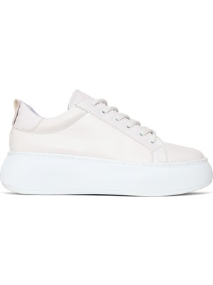 Derimod Kadın Beyaz Bağcıklı Kalın Tabanlı Sneaker 26PFE220318