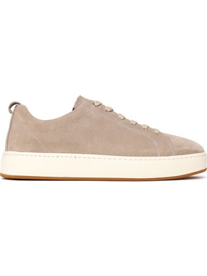 Derimod Erkek Bej Bağcıklı Kalın Tabanlı Süet Deri Sneaker 26SFD765310