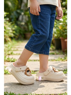 Walkway 2316 B-P Ekru Unisex Çocuk Sabo Terlik