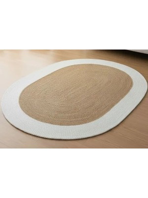 Vivense Linea Oval Halı, Natural Beyaz, 80X150 cm