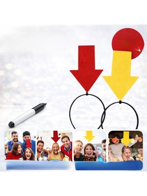 Marsilyan Kişiselleştirilebilir Ok Işaretli Mesaj Tacı (2’li Set Sarı-Kırmızı)