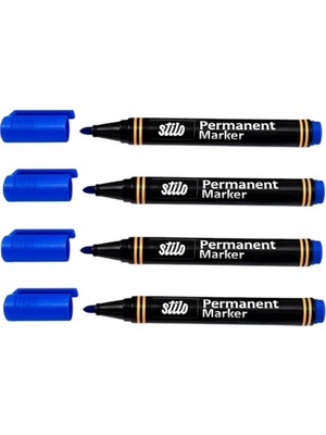 Stilo Permanent Kalem Yuvarlak Uç Mavi ( 4 Adet )