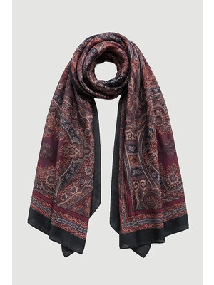 Gusto Klasik Etnik Desenli Şal - Bordo