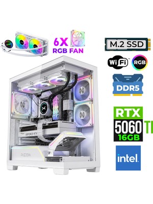Xaser Fade X320 Intel I9 14900KF 32GB Ddr5 Ram 1tb M.2 Nvme SSD 16GB RTX5060TI Sıvı Soğutmalı Oyuncu Bilgisayarı