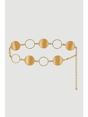 Gusto Halka Detaylı Zincir Kemer - Gold