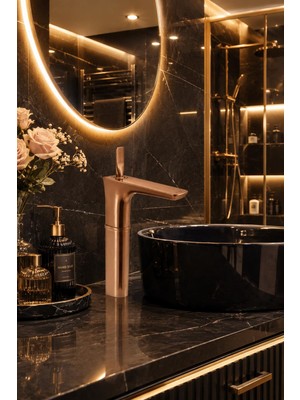 Fontana FK-5123 Yüksek Lavabo Bataryası Mat Rose
