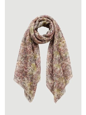 Gusto Ecoprint Iz Koleksiyonu Nakışlı Şal - Mor