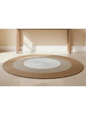 Vivense Orbıta Yuvarlak Jüt Halı, Beyaz Natural, 100 cm