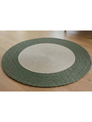 Vivense Green Yuvarlak Jüt Halı, Yeşil Natural, 100 cm