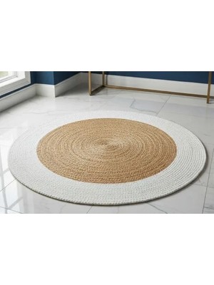 Vivense Nexus Yuvarlak Halı, Natural Beyaz, 100 cm