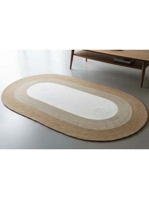 Vivense Flow Oval Halı, Beyaz Natural, 80X150 cm