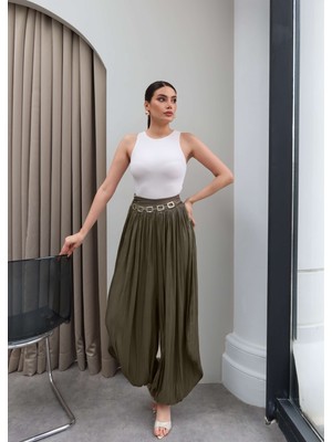 Esra Helvacı Saten Şalvar Pantolon